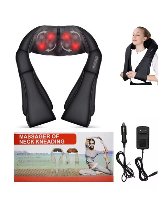 Kezani Other - Shiatsu Back Neck and Shoulder Massager with Heat Deep Tissue 3D Kneading Pillow
